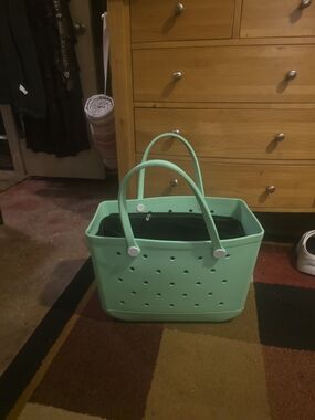 Mint Green Women's Tote Bag with Double Handles